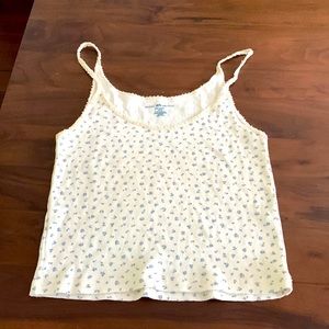 Brandy Melville floral cropped thin-strap tank